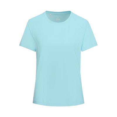 Outdoor Knitted Training Sports Casual Simple Solid Color Breathable Commuting Versatile Short Sleeve T-Shirt Women Tops 6014377-494