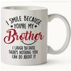 1ks 11oz Keramický hrnek na kávu Dárek pro bratra Vtipný potisk písmen Čajový šálek Opakovaně použitelný Kreativní hrnek na mléko Jsi můj bratr Hrnek Dárek