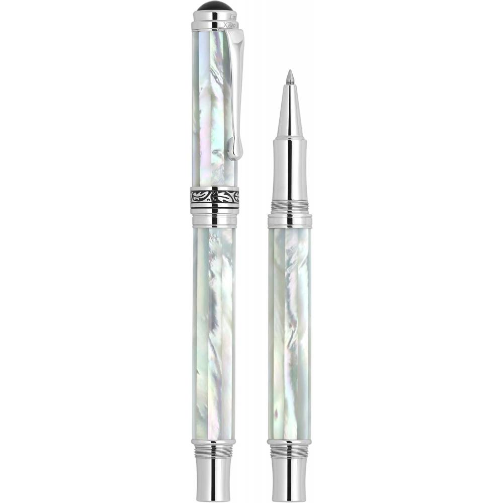 Xezo Fine Rollerball Pen Oceanic White Mother Of Pearl Chrome 2 Pack Maestro