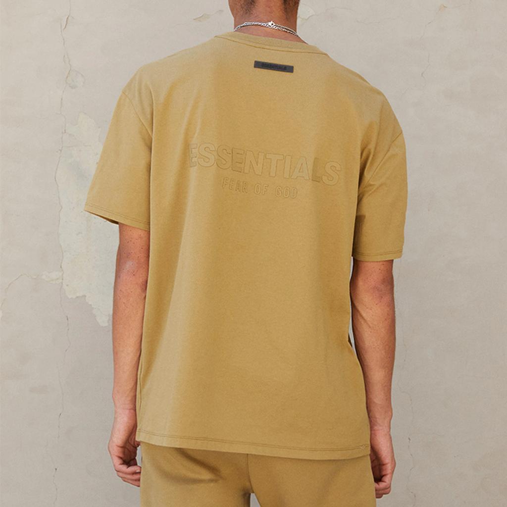 Fear of God Essentials Short Sleeve T-Shirt With Logo Print Unisex Tops Amber FOG-FW21-009