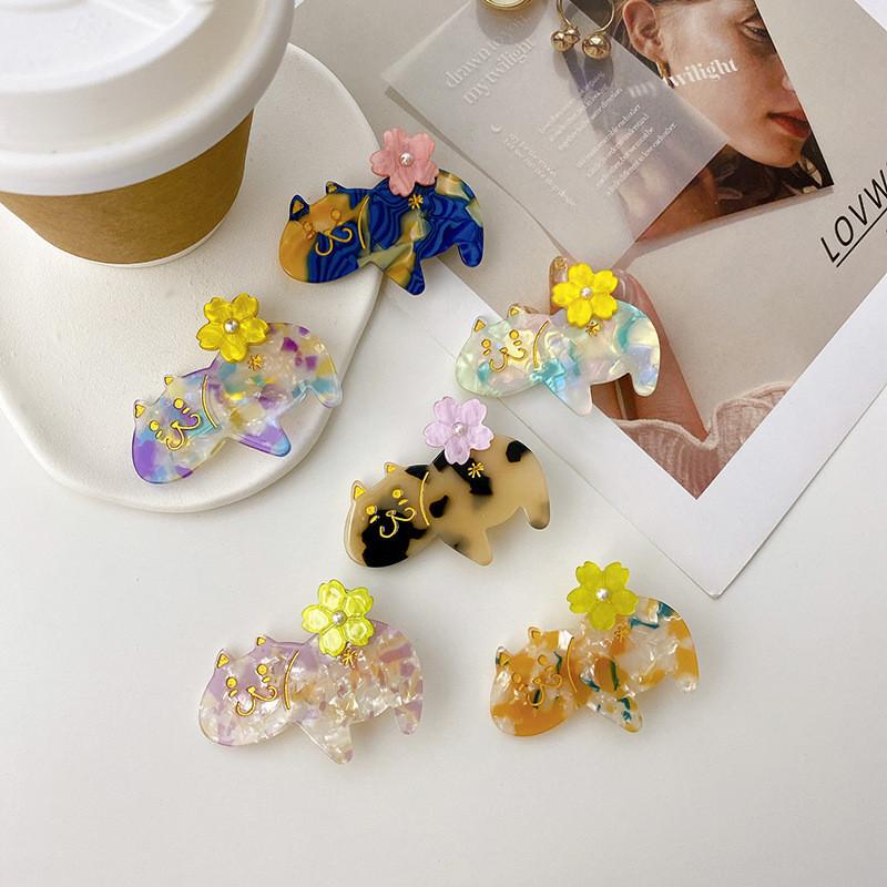 Charming 6cm Acetate Hair Clips Bright Colorful Styles For Cute Girls Accessories