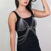 Luoyan Multilayer Butterfly Body Chain Nightclub Rhinestone Belly Chain Bra Sexy Bikini Waist Chain Accessories for Women