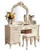 Light Luxury European Dressers for Bedroom Princess Furniture Ins White Dressing Table Makeup Vanity Table with Light Mirror Set