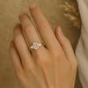 Emerald Cut Cubic Zirconia Engagement Ring with Baguette CZ Accents – Yellow Gold Plated 925 Sterling Silver Bridal Wedding Jewelry Gift for Her