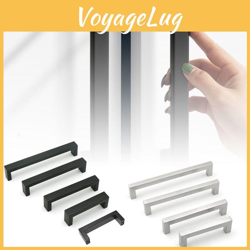 Black And Silver Modern Drawer Handles With Satin Texture For Wardrobes And Kitchen Cupboards