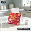 1pc Tissue Box, Cartoon Gingerbread Man Coffee Festive Warmth Pattern, 2D Flat Printing, Dust Blocking, Built To Last, Tissue Container, for Home Use
