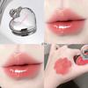 SHAQINUO Heart Shaped Mirror Lip Gloss Moisturizing Hydrating Solid Lip Balm Cute Silver Case Glossy Lip Tint Long Lasting Makeup Gift for Women