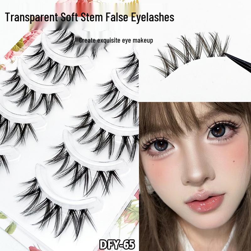 

DFY65 Dense Big Curls Transparent Band False Eyelashes - Manga-Ready and Voluminous