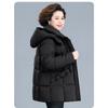 Thickened Cotton Padded Winter Jacket for Middle-Aged Women, Long Down Coat for Extra Warmth