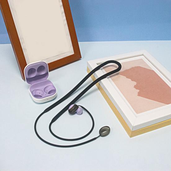 Earphones Neck Rope Tangle-free Anti-fall Silicone Sensory-free Wearing Earbuds Neck Strap for Samsung Galaxy Buds 2 Pro