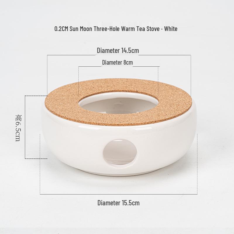

Ceramic Tea Warmer Set for Home or Restaurant Use Three-Hole White