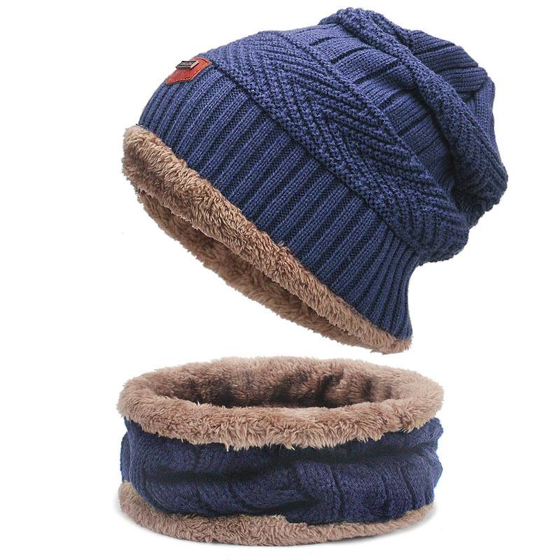 Unisex Winter Hats Knit Cap Men and Women Knit Cap Outdoor Riding Hat Warm Thickening  Plus Winter Ski Mask Hat