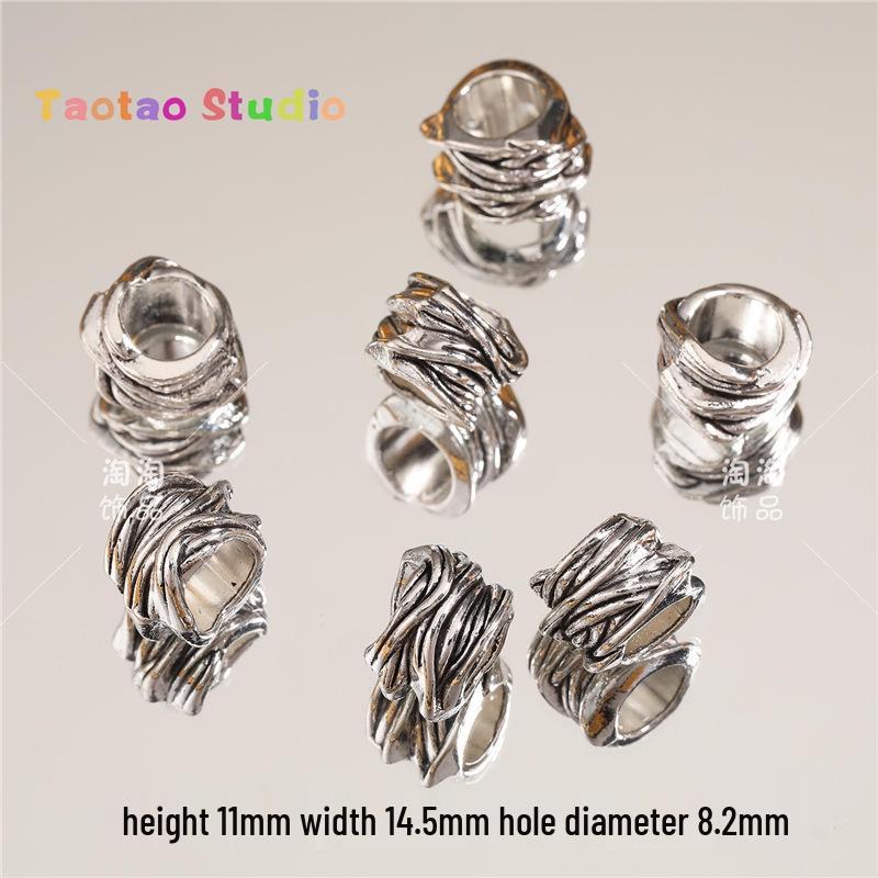 Tibetan Antique Silver Flower Spacer Beads Pendant for DIY Jewelry