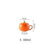 1500ml Pumpkin Shape Ceramic Mug with Lid High-capacity Heat Resistant Breakfast Coffee Milk Cup Halloween Birthday Gift