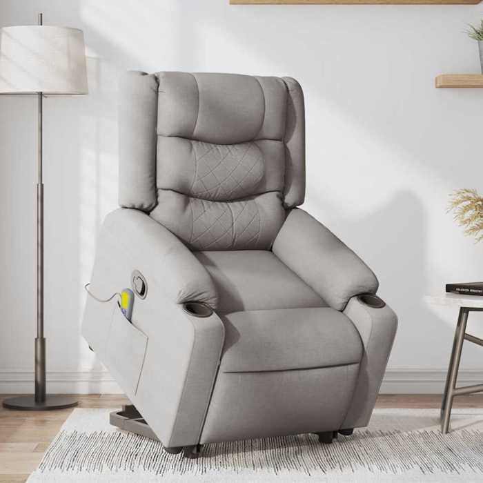 VidaXL Fauteuil de massage inclinable gris nuage tissu 3310274