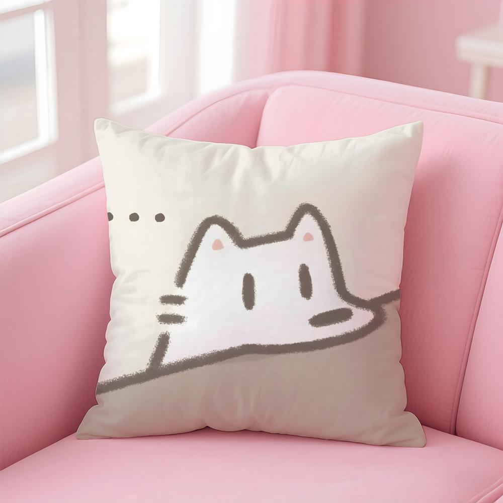 

Happy Office Worker Cartoon Work Cushion Cover Linen Pillowcase Cover Soft Decor for Sofa Home Room 30X30cm