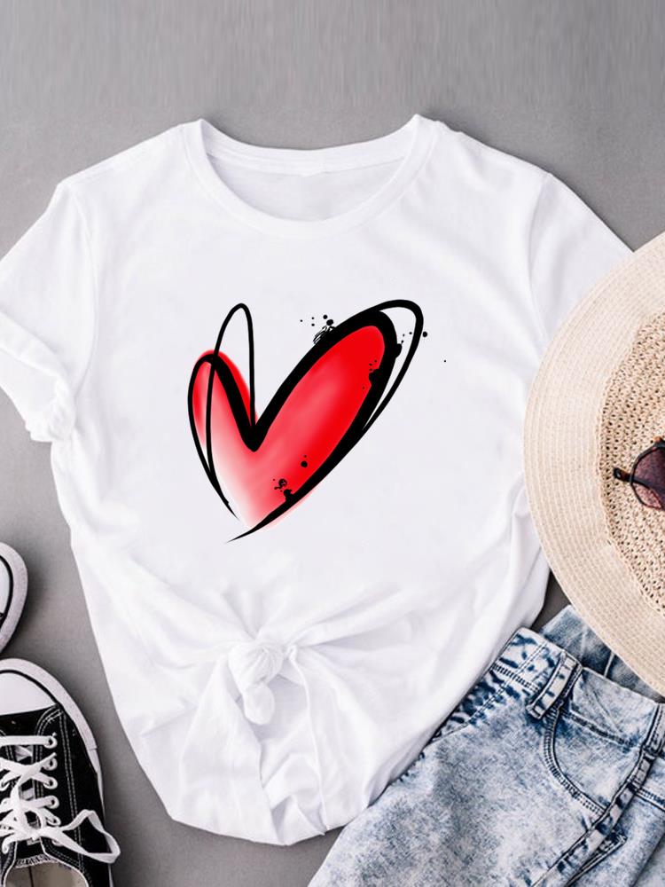 

(Азиатский размер) Женский Топ Мода T сладкий цветок цветочный тренд Одежда Принт Женский Повседневный Футболки с коротким рукавом Графическая футболка S