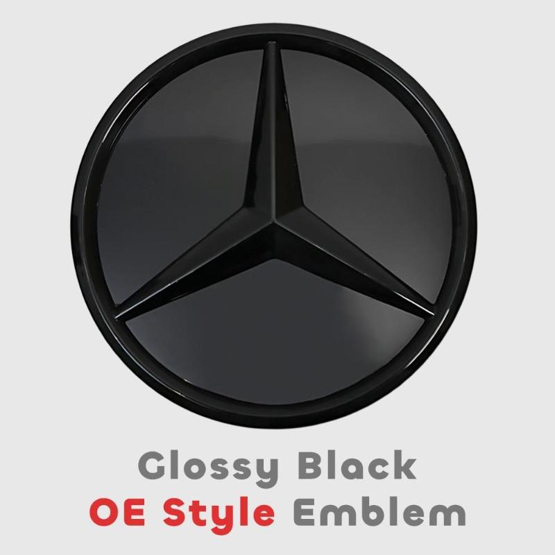 Přední mřížka Hvězda Logo 3D Zrcadlový Znak S LED Osvětlením Chrom Stříbrná Lesklá Matná Černá Pro Mercedes Benz E-Class W213 16-20