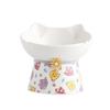Ceramic Anti-Spill Cat and Dog Bowl with Slanted High-Footed Design