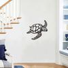 Metalen Schildpad Wanddecoratie Zwarte Zee Schildpad Wandkunst Ornament Kust Wanddecoratie voor Strandhuis Oceaan Thema Kamer Decor