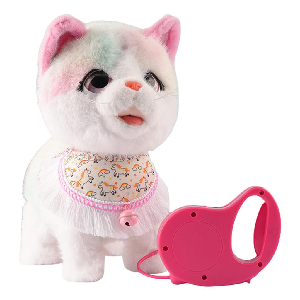 Stuffed Animals Realistic Robotic Puppy Tail Wagging Interactive Plush Robot Dog Soft Plush Barking Walking Dog Toy Kids Gift