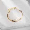 Titanstahl Böser Blick Charme Armband Damen Hypoallergen Gold- oder Tonfarbe Leicht 9g Modeschmuck
