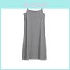 Robe débardeur longue pour femme Robe camisole Robe tunique Longueur slip Débardeur à bretelles spaghetti extensible En tissu de qualité supérieure