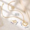 Women's Love Jewelry Set Retro Personality Alloy Diamond Hollow Heart Pendant Necklace Earrings
