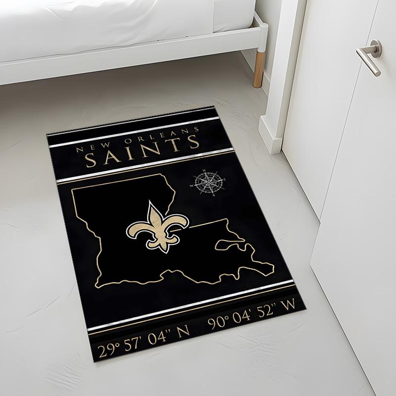 New Orleans Saints (5) Rug Suitable For Living Rooms Bedrooms Computer Rooms Dining Areas And Placement Under Tables And Chairs Also An Ideal Choice F
