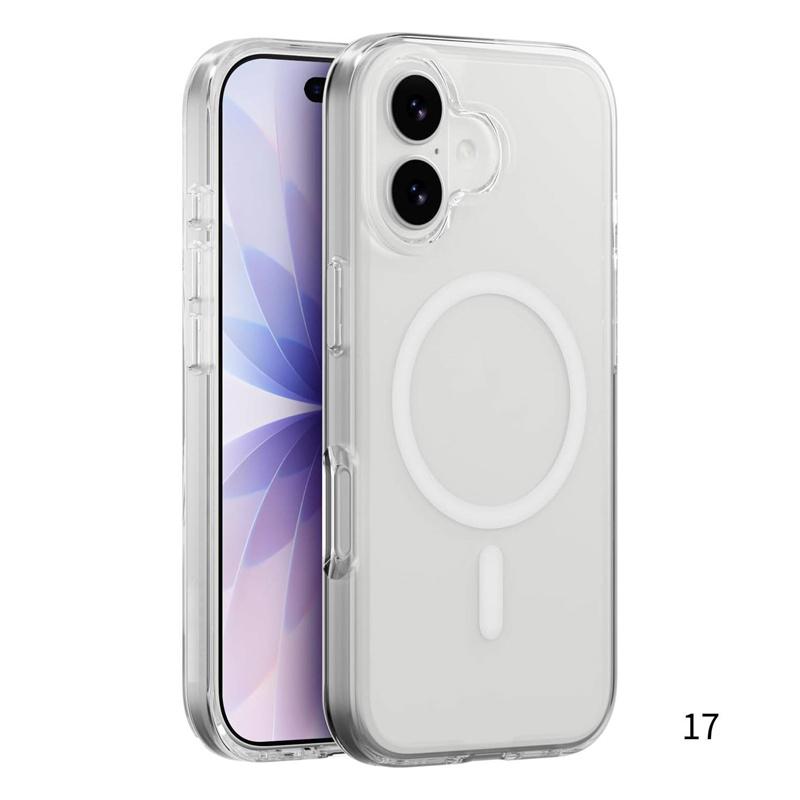 

For Magsafe Wireless Charge Magnetic Case For Iphone 17 17Air 17Pro Max Shockproof Transparent Shell Pc Clear Cover For Iphone17