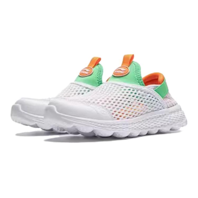 Li Ning Kids Comfortable Versatile Low-Top Casual Shoes Kids sneaker White Green YKCU088-5