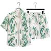 Unisex Summer Ice Silk Quick-Dry Hawaiian Shirt & Shorts Set