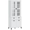 Highboard VIKEN White 80x40x190 cm Solid Pine Wood