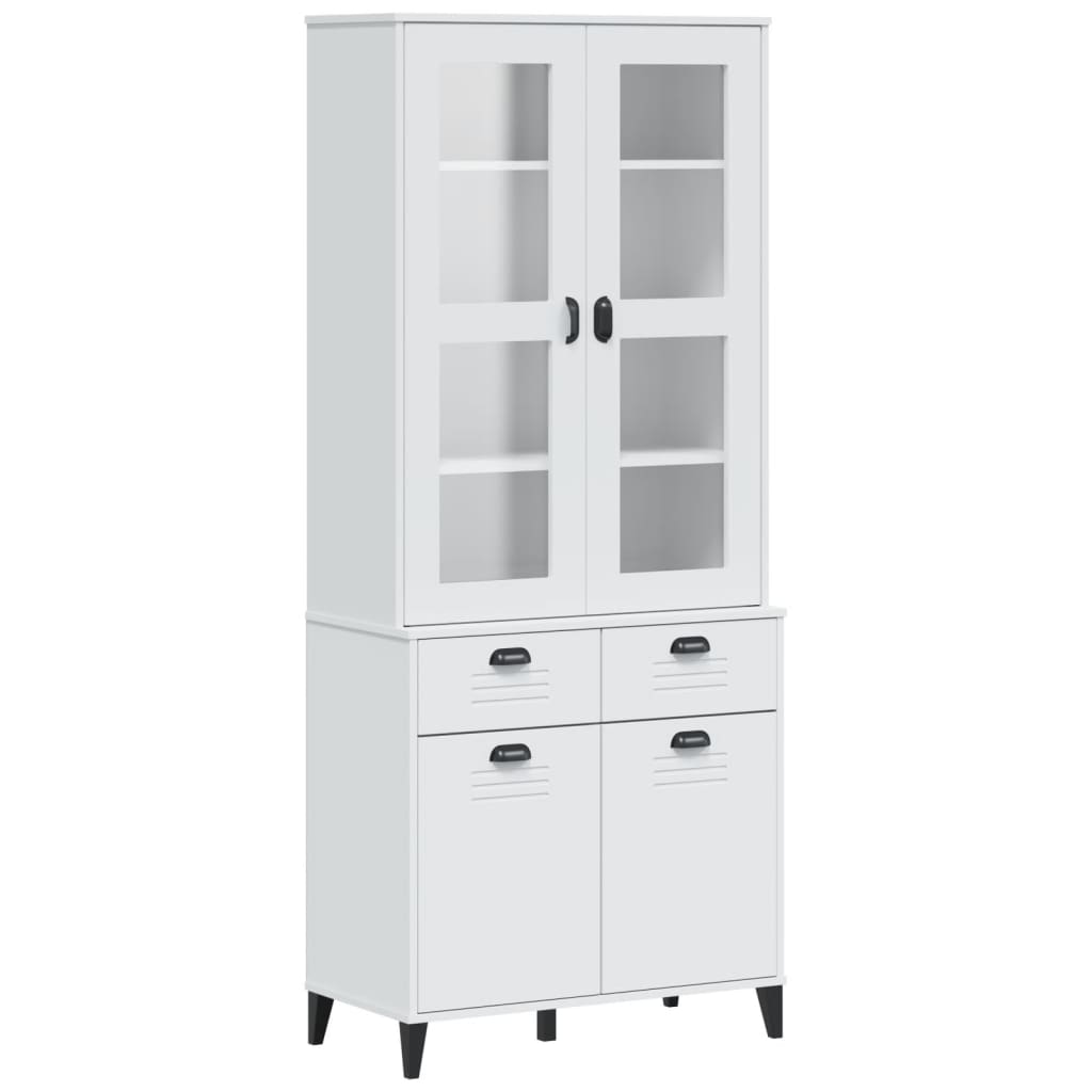 Highboard VIKEN White 80x40x190 cm Solid Pine Wood