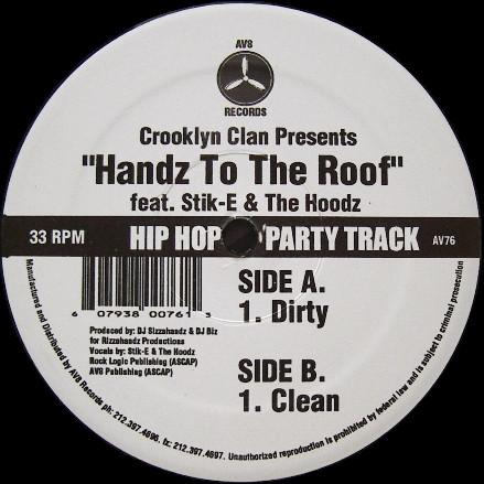 

12inch Record CROOKLYN CLAN STIK E THE HOODZ Handz To The Roof AV76 AV8 US Rap HipHopRB Used