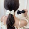 New Korean Bow Elastic Hair Bands Black White Simple Hair Ties Women Elegant Barrettes Headwear Girls Hair Accessories