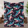 Gemütliche Flanelldecke im Haifisch-Design - Weich, Atmungsaktiv, 100% Polyester mit Lebendigem HD-Digitaldruck, Ganzjahreskomfort für die Familie