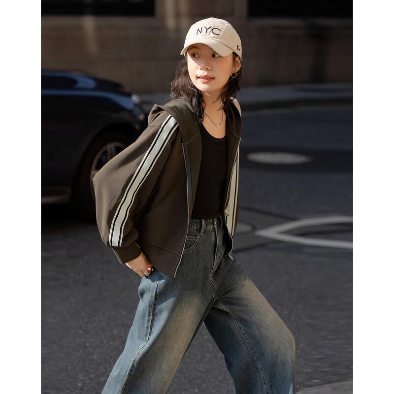 

Demana Women s American Retro Hooded Short Jacket L