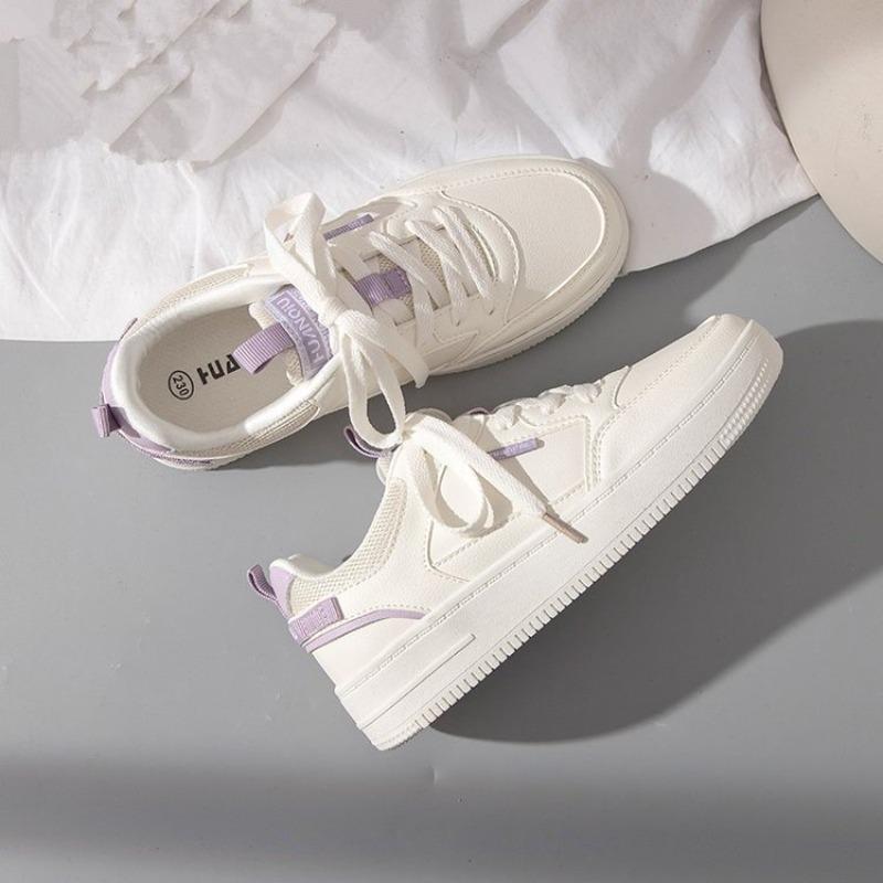 Fashion Ladies thick soled white Shoes Summer new fashion Sneakers Trendy lace up casual shoes Comfort breathable women's board shoe