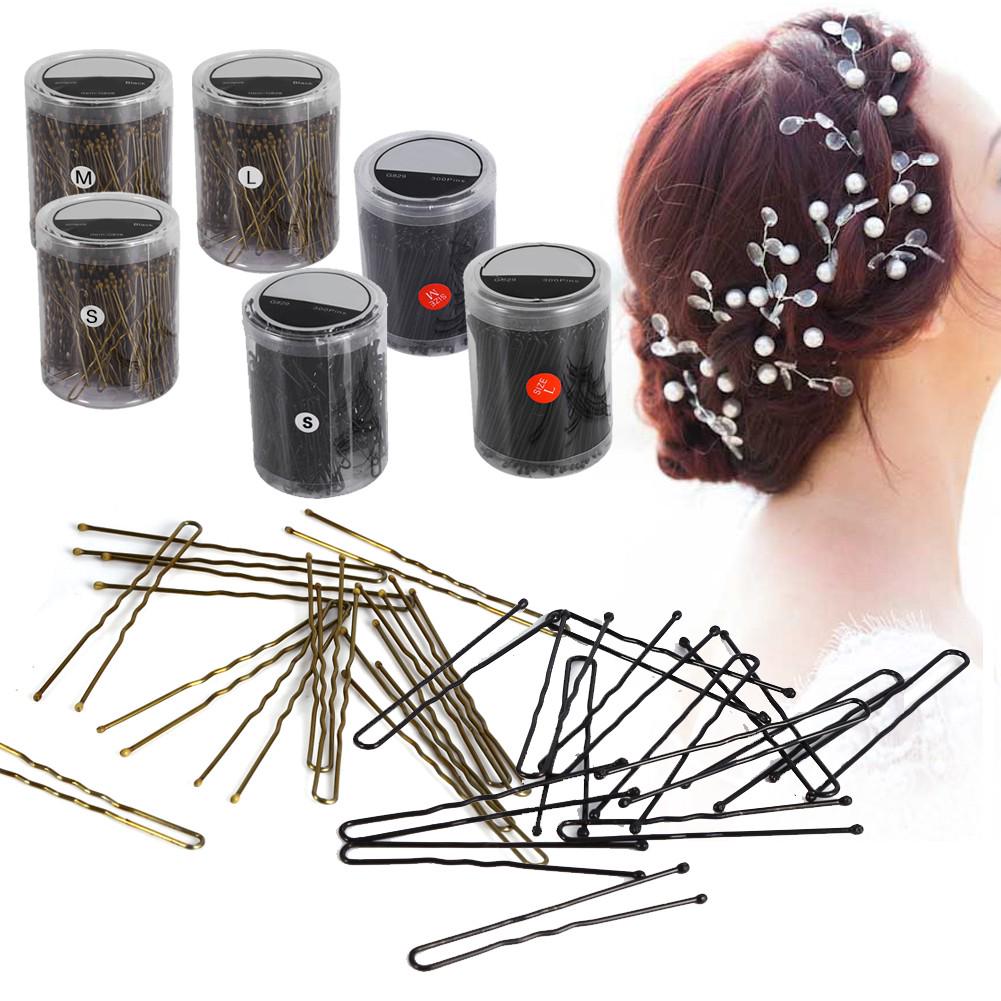 300PCS 2Colors Hairdressing Hairpins Clips Clamps Wavy U shaped Clip Hair Accessories 6 Types