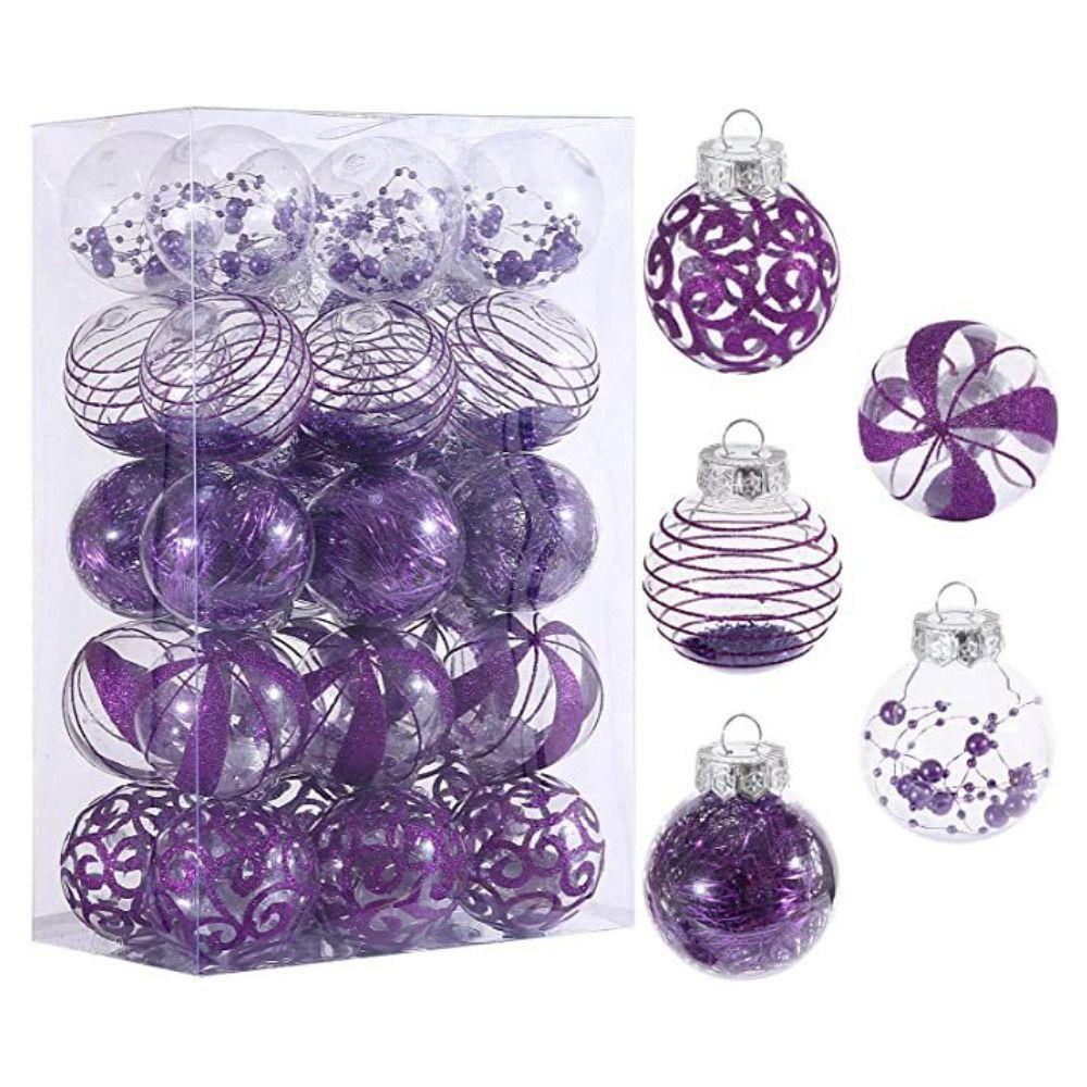 30pcs Plastic Christmas Tree Pendant Creative Hanging Ornament Christmas Ball Set  New Year
