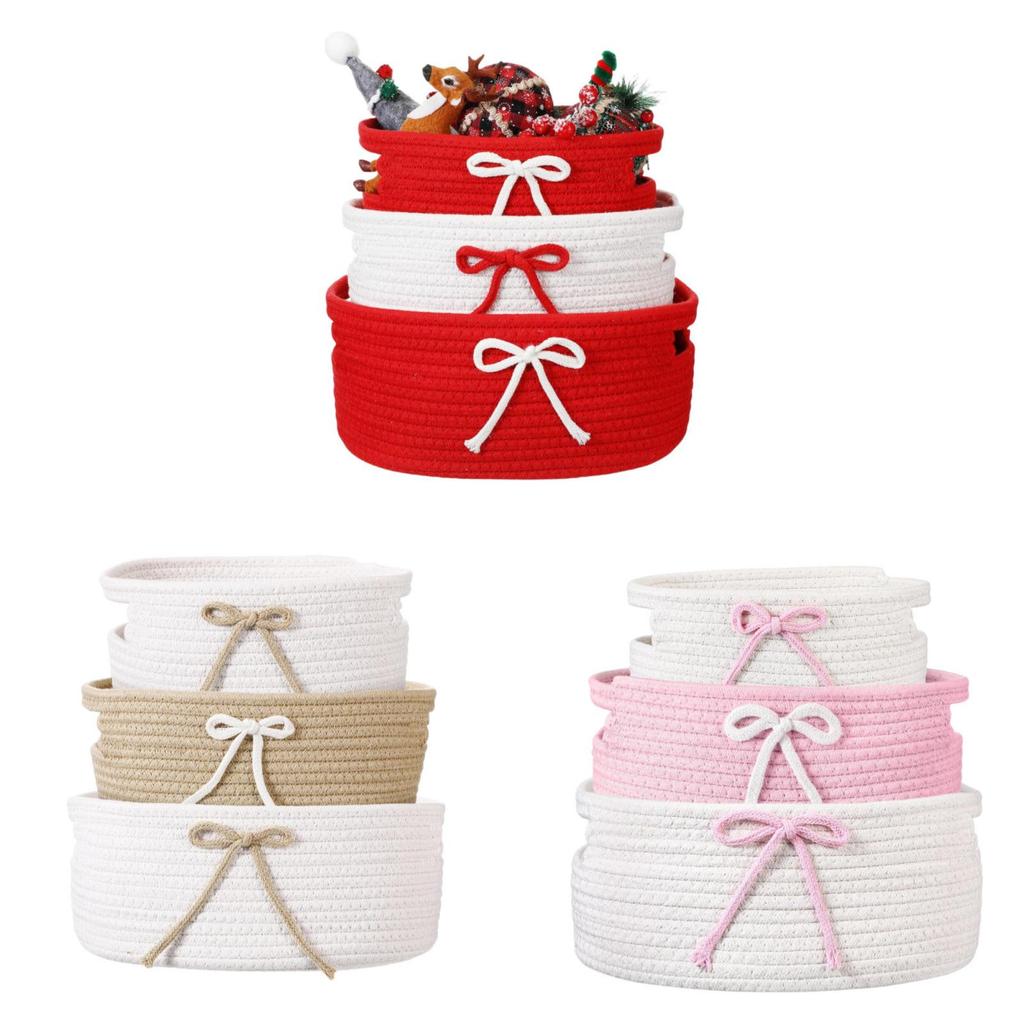Modern Minimalist Storage Basket With Cotton Rope Handles For Home Organization And Gift Use