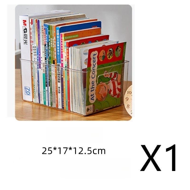 Transparent PET Storage Box, Book Storage Box, Household Drop Resistant Storage Basket, Refrigerator Storage Basket, and Debris Sorting