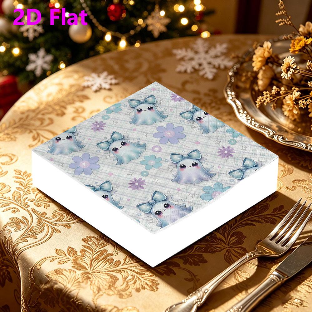 20pcs Disposable Napkins with Ghost Pattern Print for Wedding,Parties,and Daily Use for Thanksgiving Fall Christmas Table Decoration