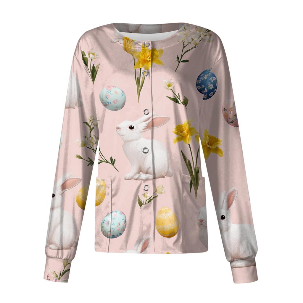 Women's Casual Long-sleeved Single-breasted Printed Protective Clothing Cardigan Top