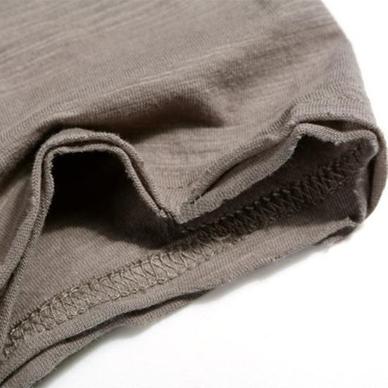 Men T-shirt Large V Neck Thin Solid Color Slim Fit Soft Short Sleeves Mid