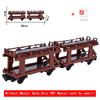 NEW MOC Brown Retro Train Freight Car Brick Set, Closed Box Wagon MOC Kit, Hobby Collectible Toy, Compatible Building Blocks