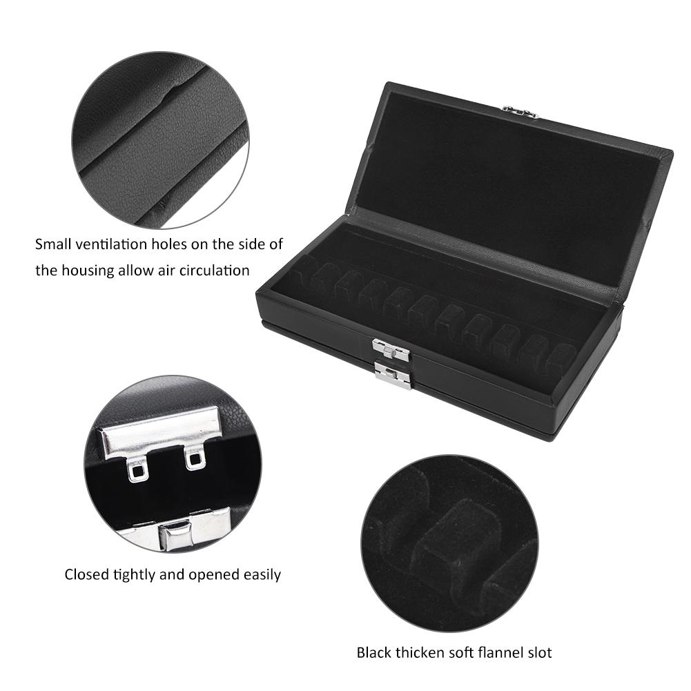 2-lags svart lærsivveske for 20 siv fuktsikker boks Musikkinstrumenttilbehør