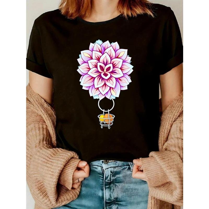 

Black Short Sleeve T Shirt Casual Summer Top for Women Comfortable Fit, Funny, Lightweight, Spring, Stretch, Lounge Wear Tee, Casual Daily Ou 4XL чорний