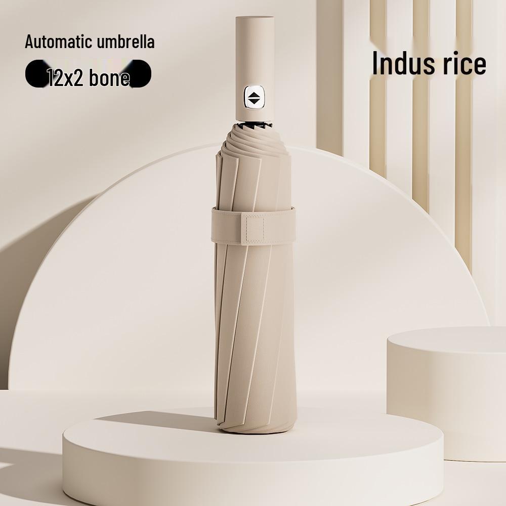 High-End Automatic Folding Sun & Rain Umbrella for Men - Large Size Sunscreen Sunshade